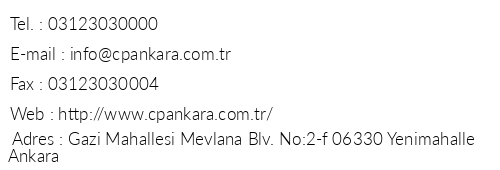 Cp Ankara telefon numaralar, faks, e-mail, posta adresi ve iletiim bilgileri